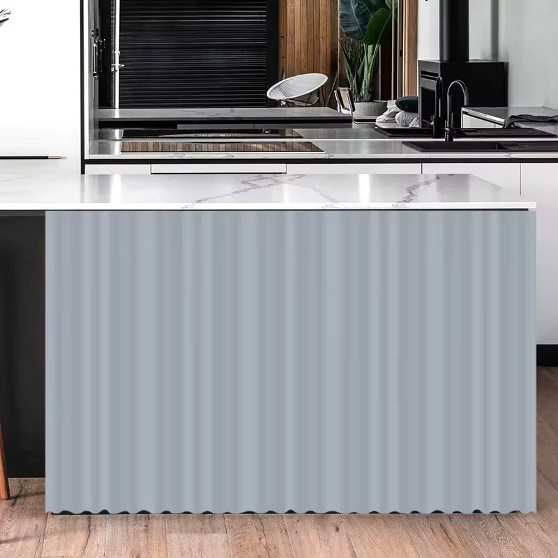 1PC Rideau auto-adhésif pour armoire de cuisine, couleur unie, anti-poussière, demi-rideau, séparate