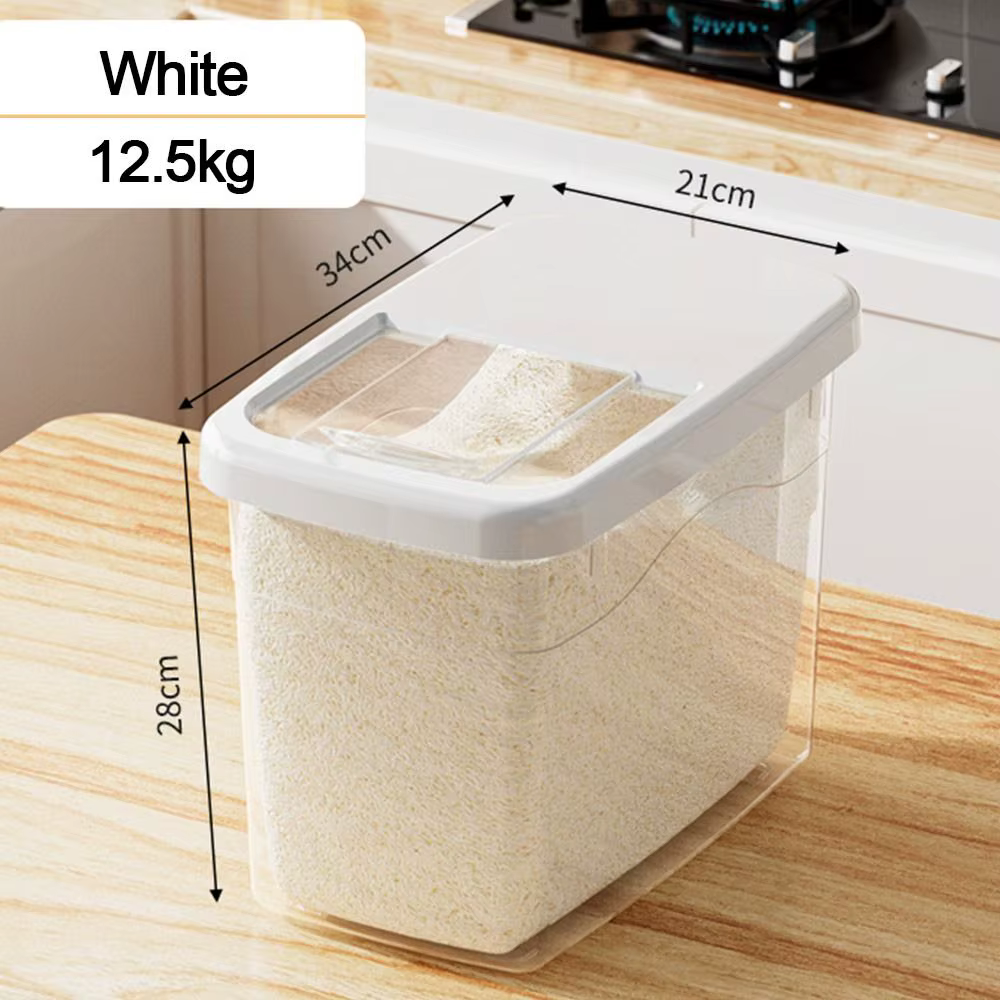 Seau à riz Transparent pour conservation de la fraîcheur, récipient à céréales étanche et résistant 