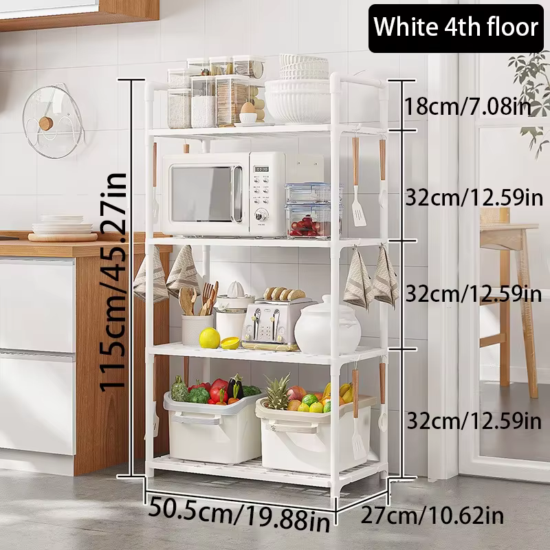 Étagères de rangement multi-étages pour la cuisine, conçues avec 4/5 niveaux, utilisées pour les arm