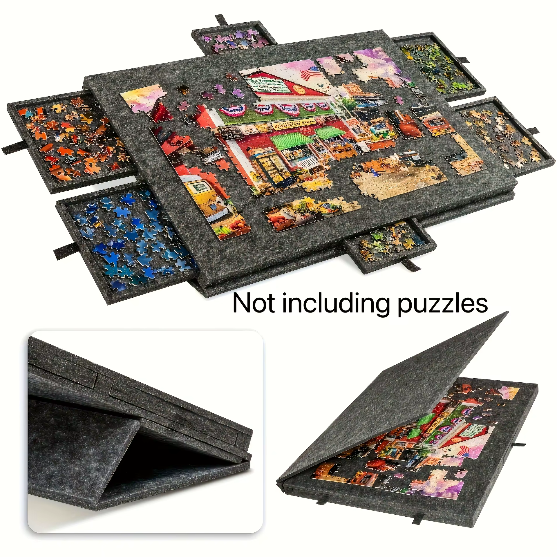 1 ensemble de Table de rangement pour Puzzle peu encombrant, organisateur à 6 tiroirs avec dessus en