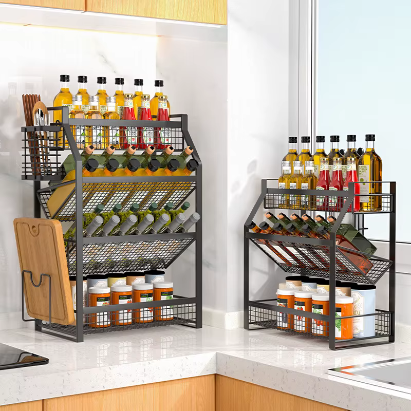 Étagère à condiments de cuisine, tiroir à plusieurs niveaux, armoire de rangement, panier, organisat