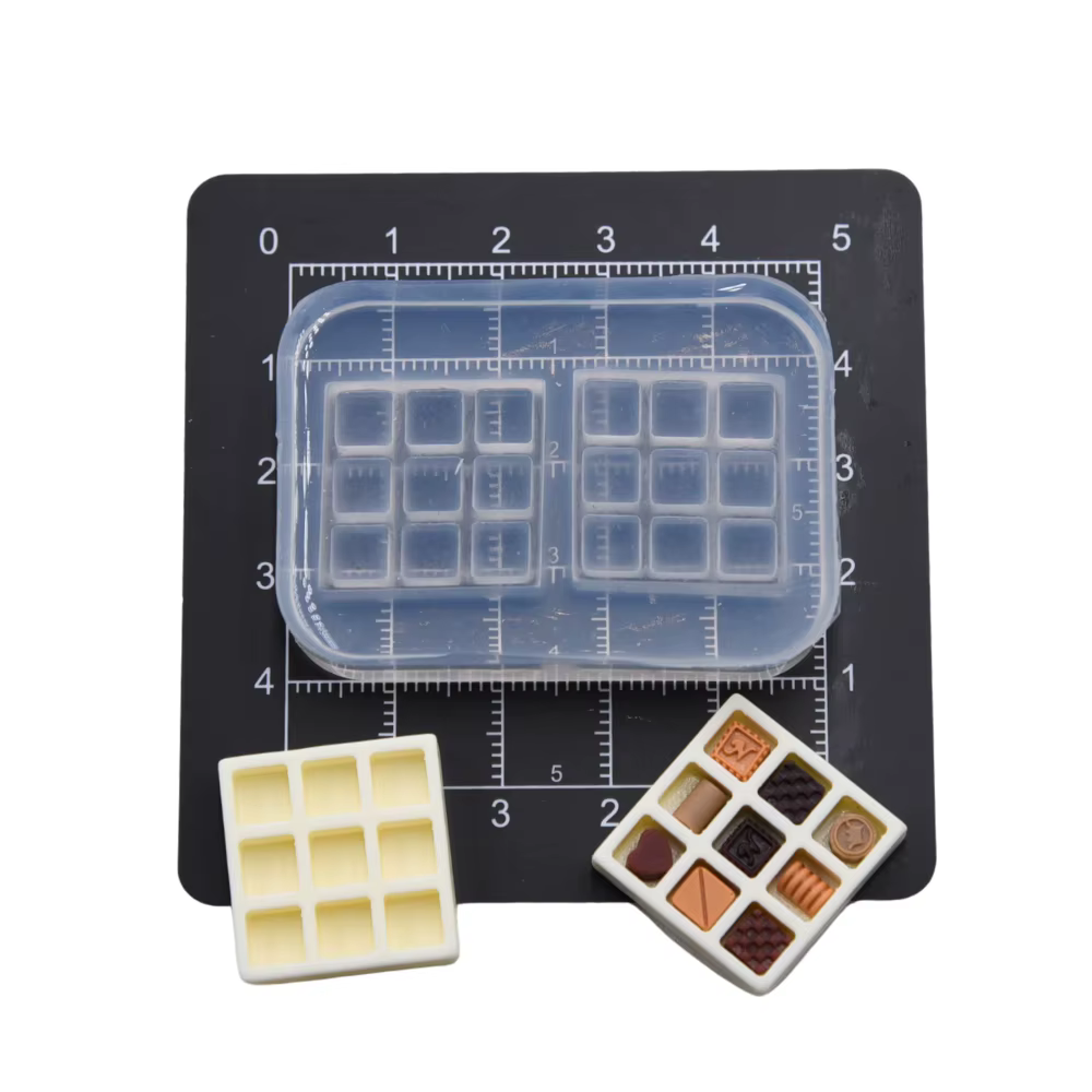 Mini boîte de rangement de chocolat, moule en Silicone, résine argile, bricolage maison de poupée, S