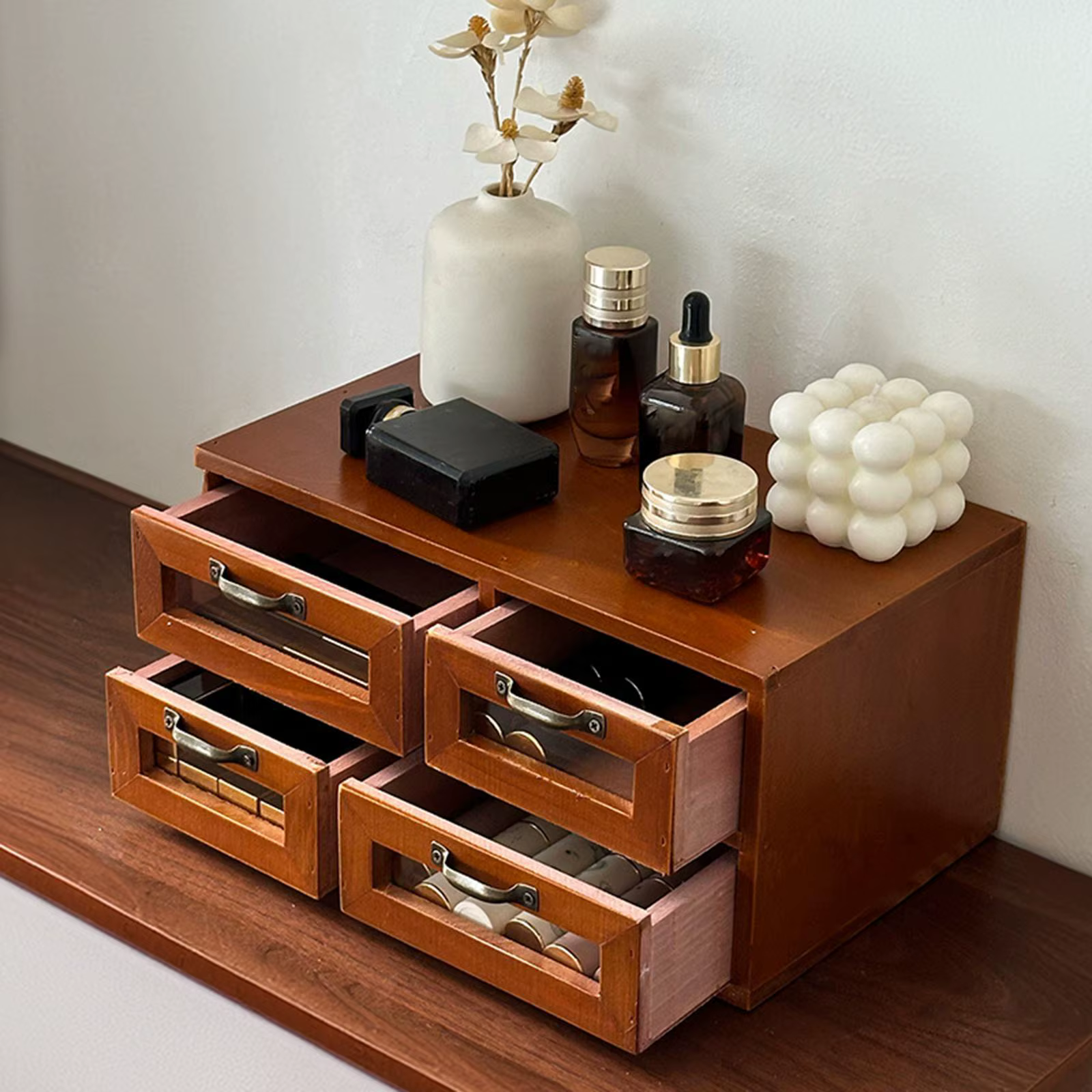 Organisateur de bureau avec 4 tiroirs, tiroirs de rangement pour comptoir de commode