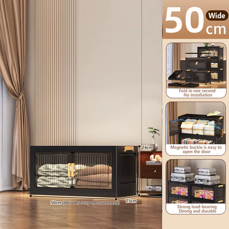 Boîte de rangement de grande capacité, pliable, adaptée à la maison et à la chambre à coucher, pour 