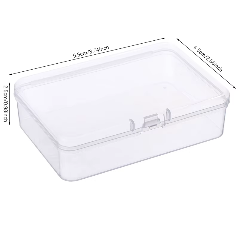 Boîte de rangement en plastique transparent, boîte de rangement pour cartes photo, boîte de classifi