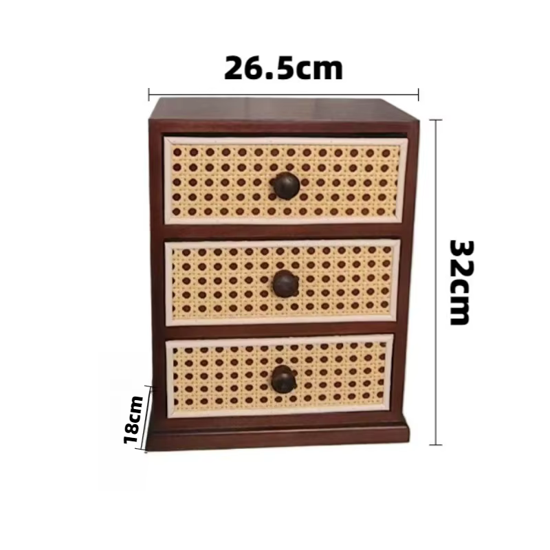 Supports de rangement de bureau en bois massif de petite taille, supports de rangement à tiroirs mul