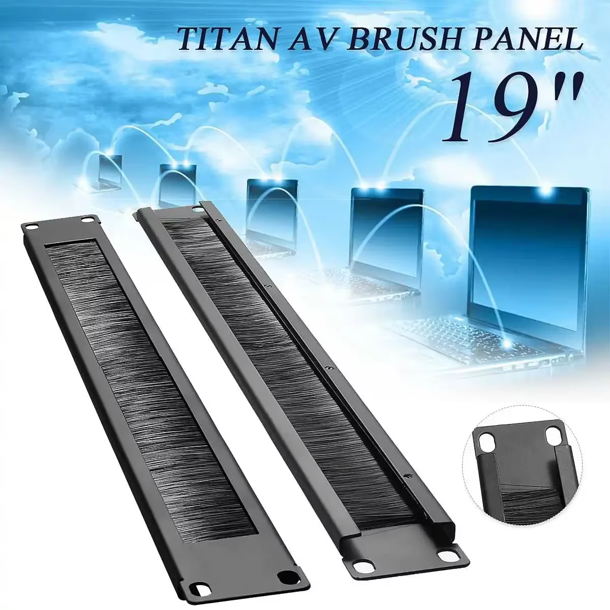 fente de barre de panneau de brosse d'armoire de réseau d'IT de bâti de rack de 1U 19 pouces pour la