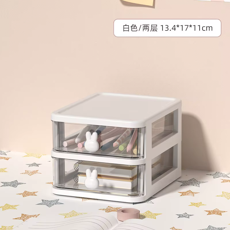 Organisateur de tiroirs empilables transparents - Boîte de rangement multi-niveaux en PP pour le bur