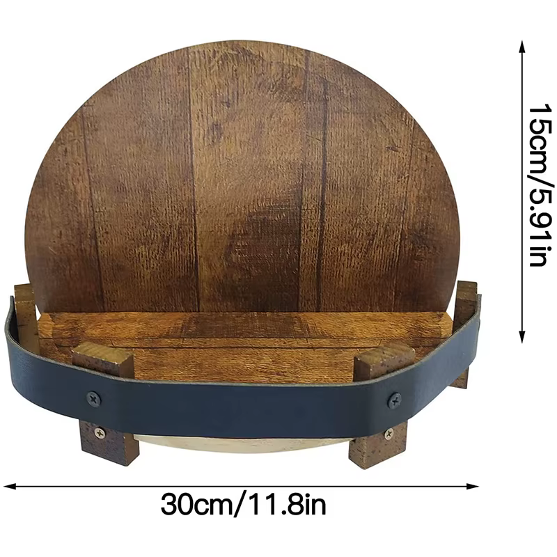 Étagère de baril de whisky vintage en bois créatif fabriqué à la main présentoir de bouteille d'alco