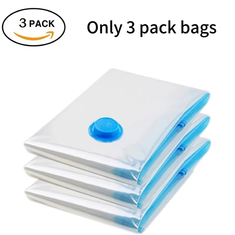 Sacs de Rangement Sous Vide pour Vêtements, Literie, Gain de Place, Paquet Scellé, Pliable, Compress