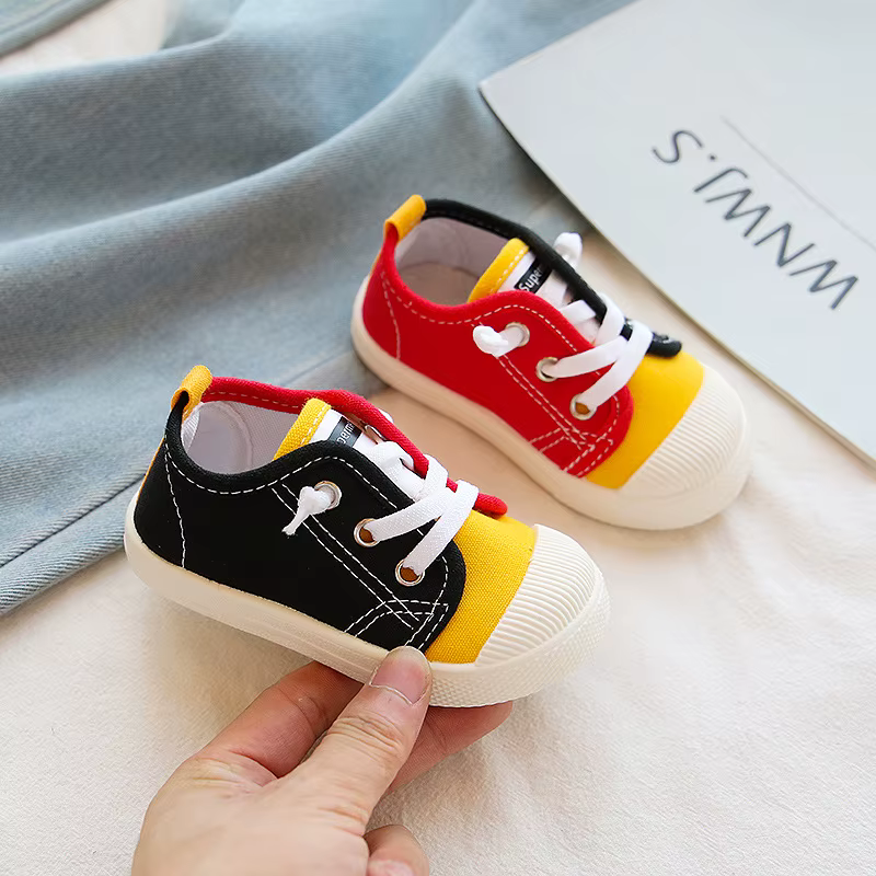 Garçons toile chaussures baskets filles chaussures de Tennis à lacets chaussures pour enfants enfant