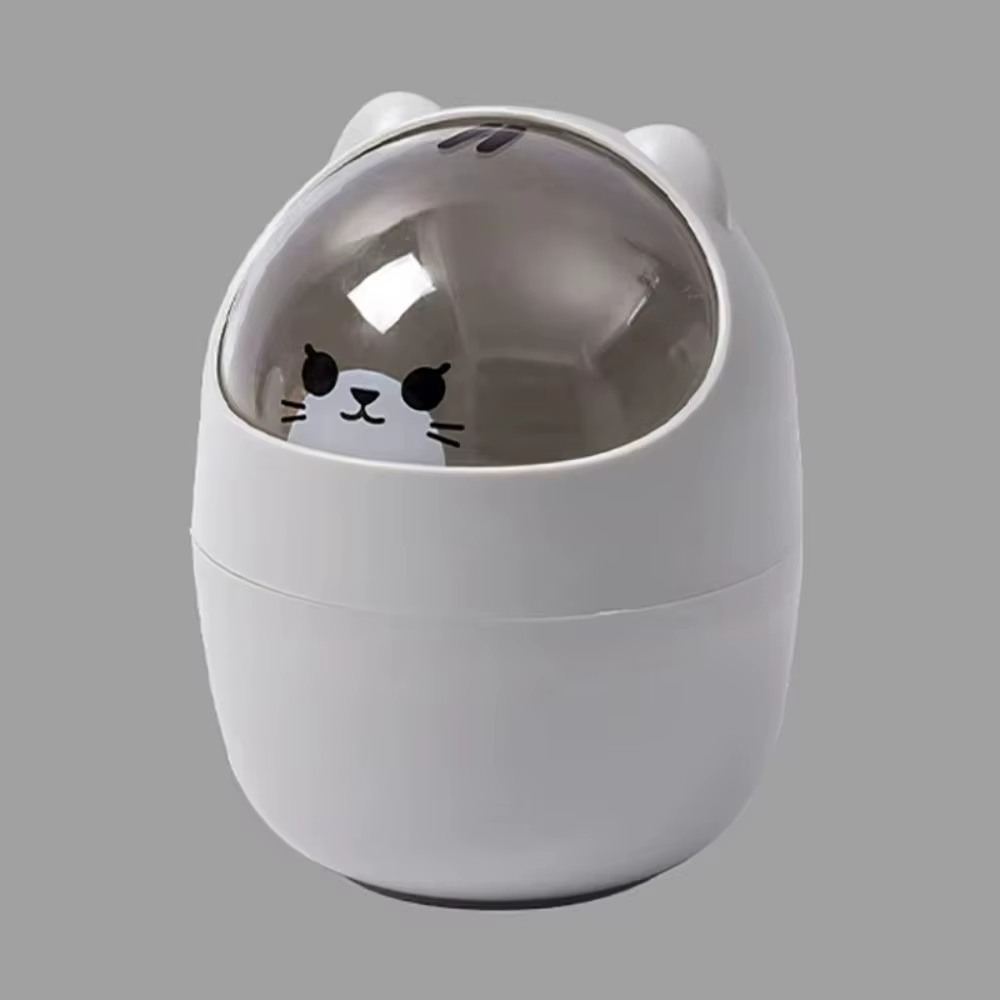 Poubelle de rangement de dessin animé mignon, Mini avec couvercle, corbeille à déchets, brosses de b