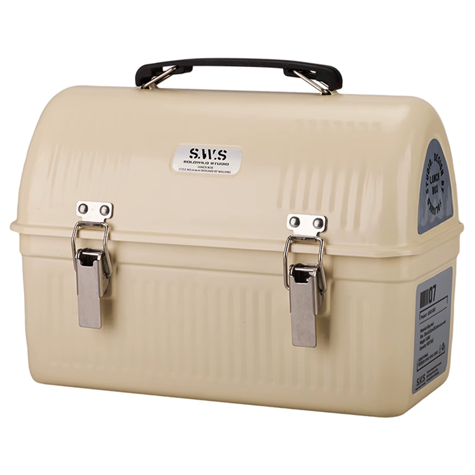 Boîte à déjeuner en métal Vintage avec poignée et loquet, boîte de pique-nique, boîtes de rangement 