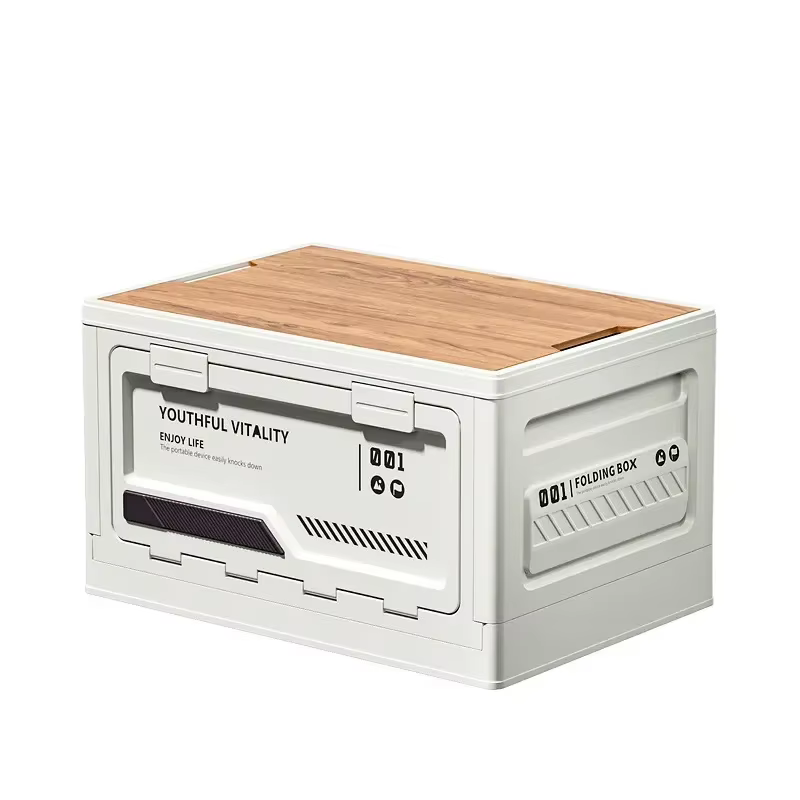Boîte de rangement pliable 3 en 1 pour le camping, organiseur de coffre multifonctionnel avec planch