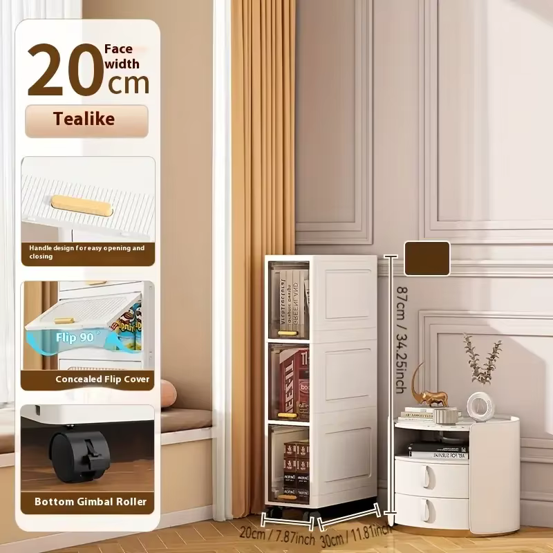 Armoire de rangement mince de 20cm, organisateur roulant étroit à 3/4/5 niveaux avec roulettes, étag