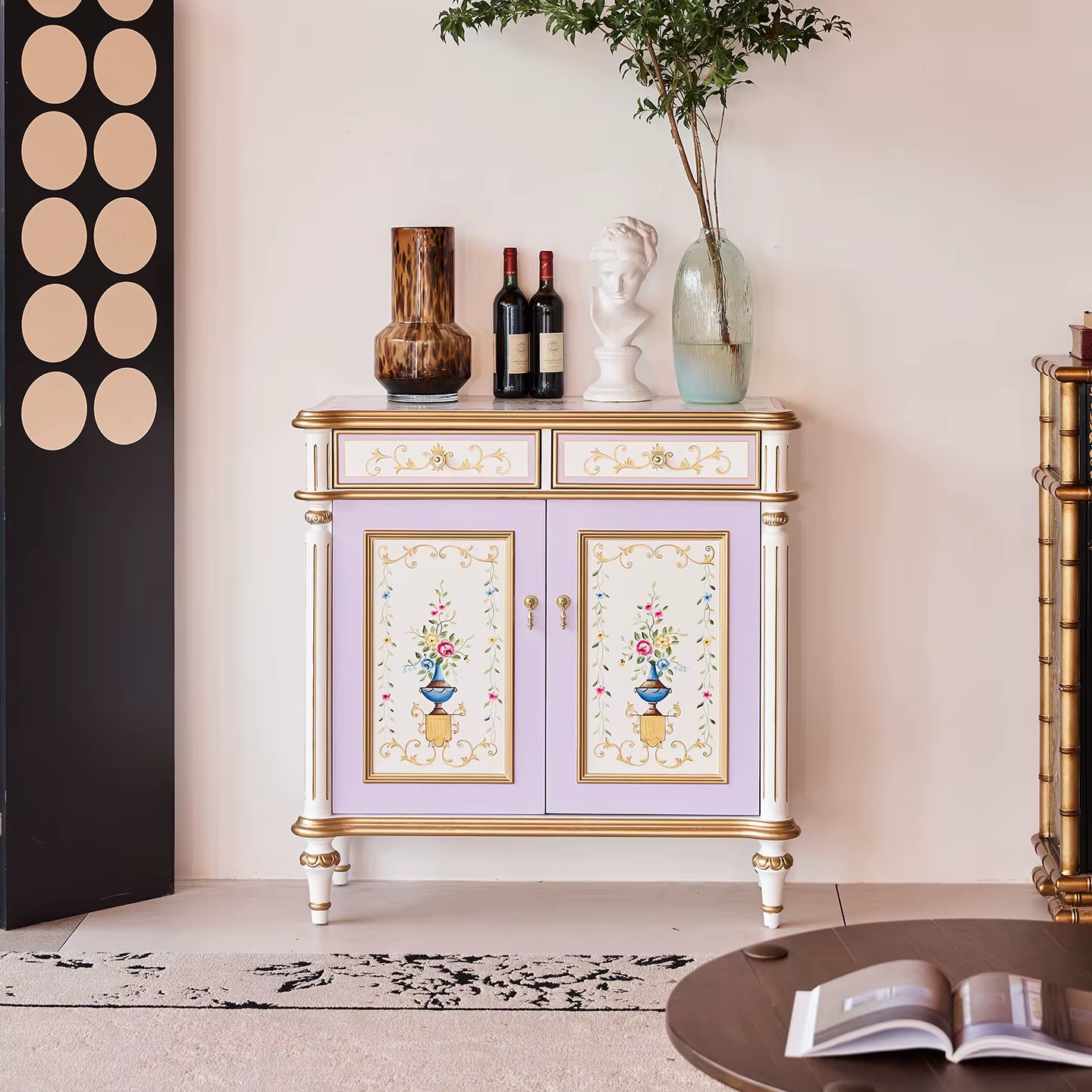 Meuble à chaussures de style français, rétro, gain de place pour salon, meuble de rangement de luxe,