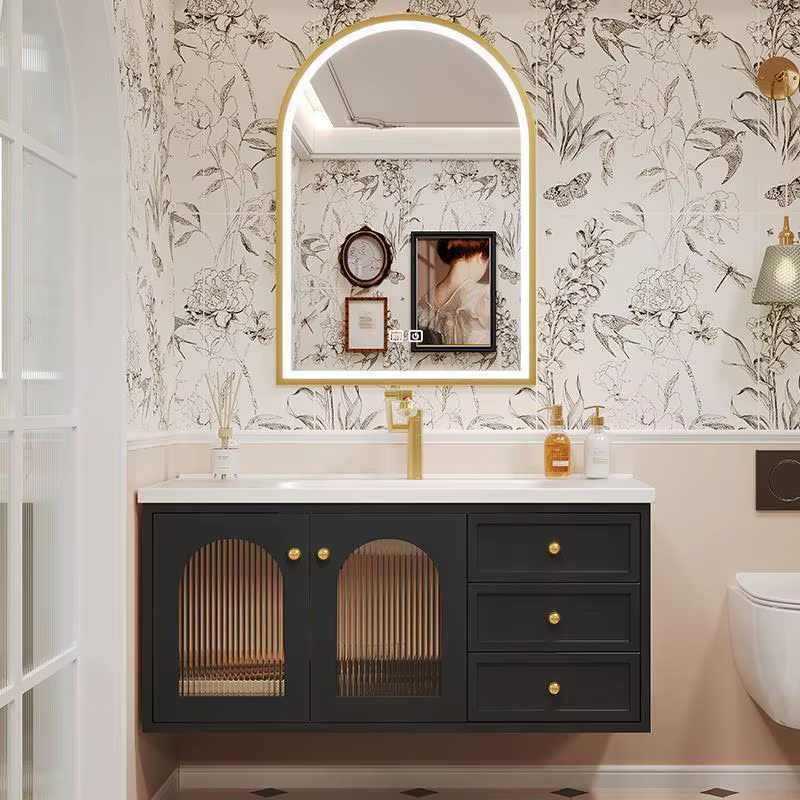 Meubles de rangement pour salle de bain, meubles d'intérieur modulaires, meuble-lavabo double vasque