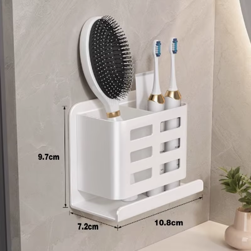 Étagères de salle de bain, Tube de rangement multifonctionnel pour lavabo, brosse à dents, rasoir, s