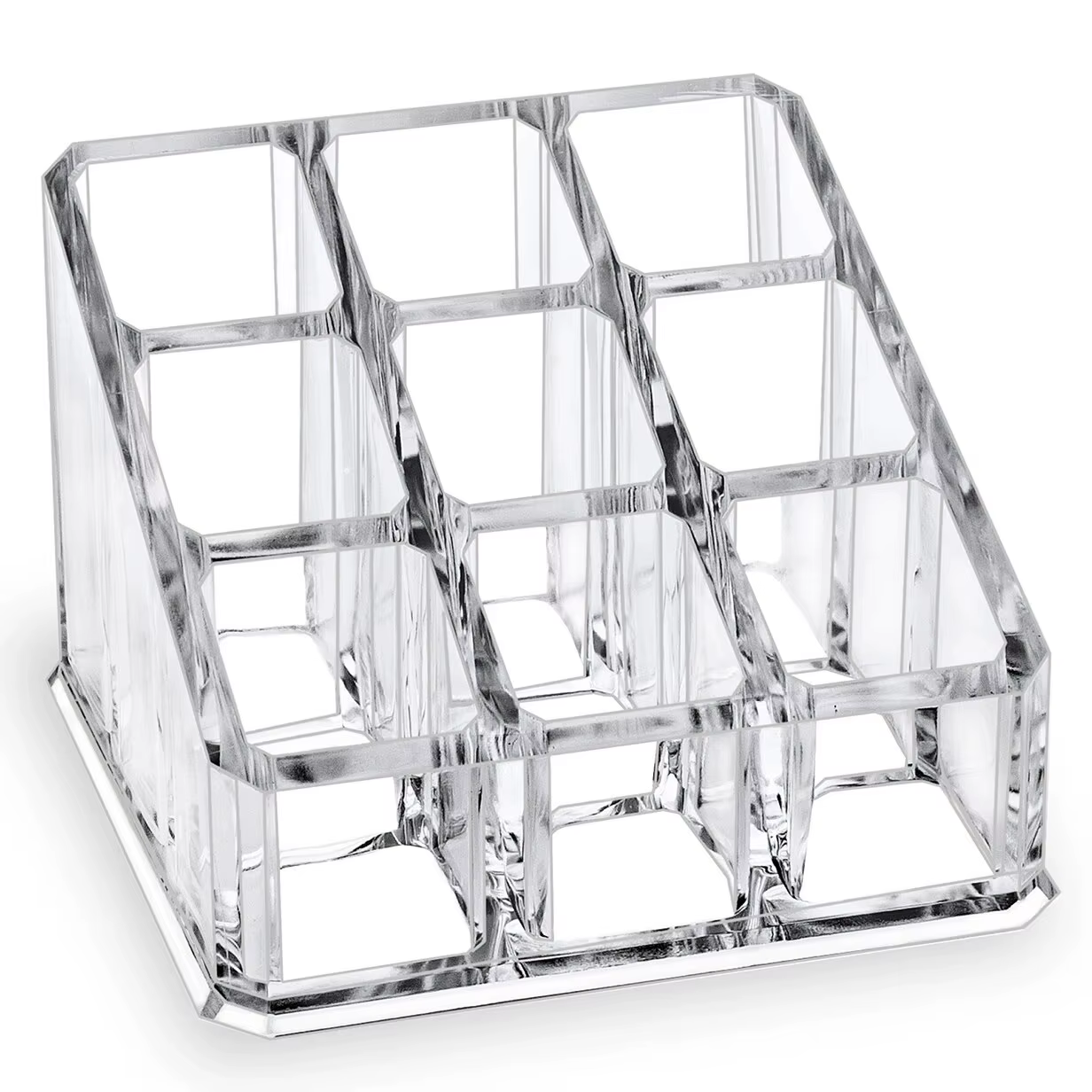 Boîte de rangement de rouge à lèvres à 9 grilles, boîte de rangement transparente pour brillant à lè