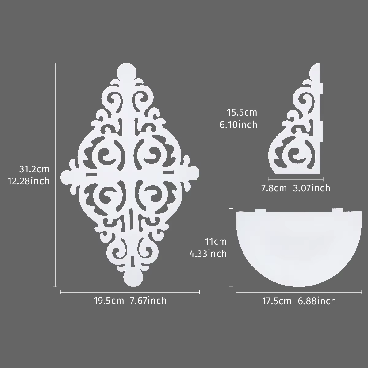 1 pièce, étagère décorative blanche à motif européen créatif et simple pour le rangement, étagère fl