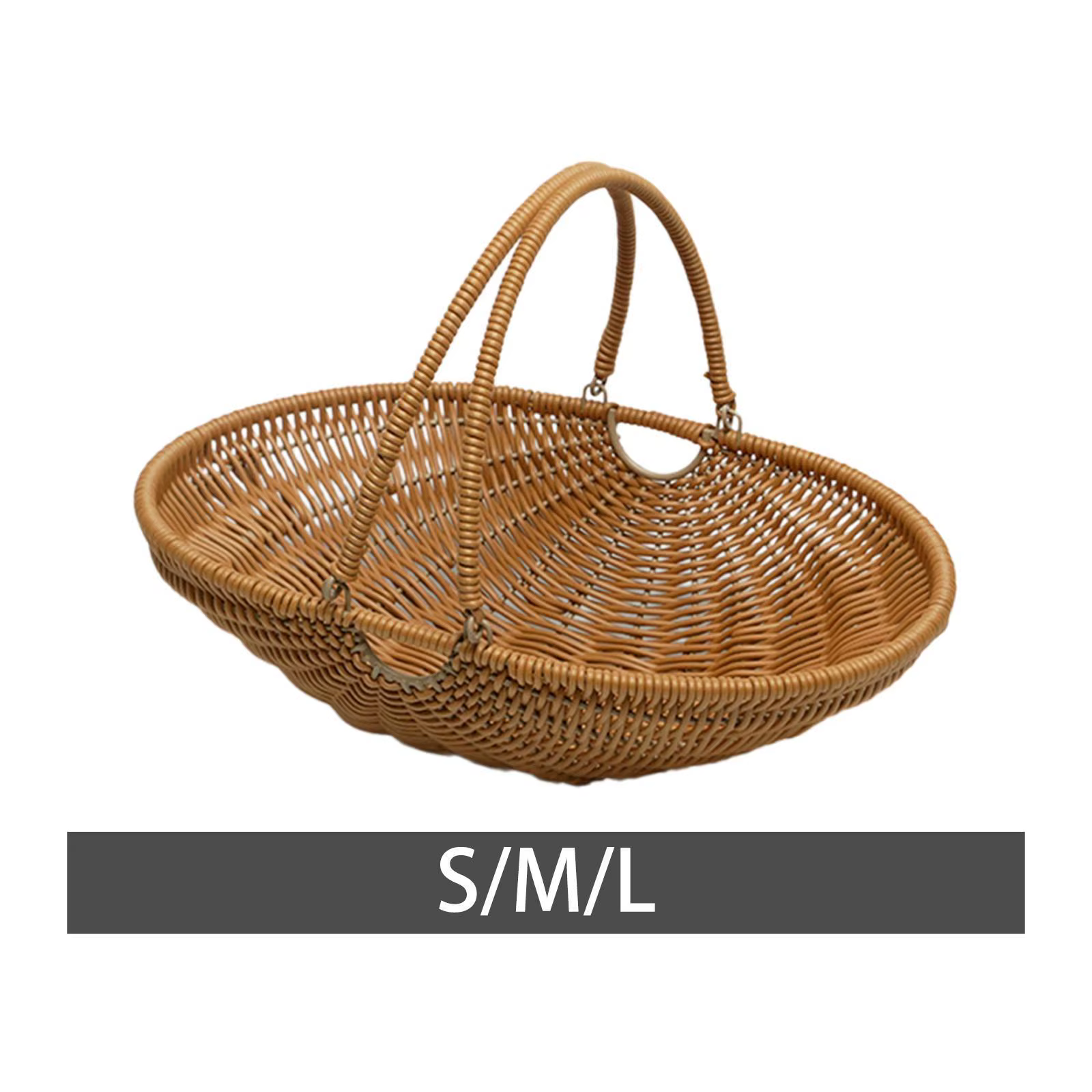Panier de rangement pour pique-nique en matériau PP avec poignée pliable pour articles alimentaires 