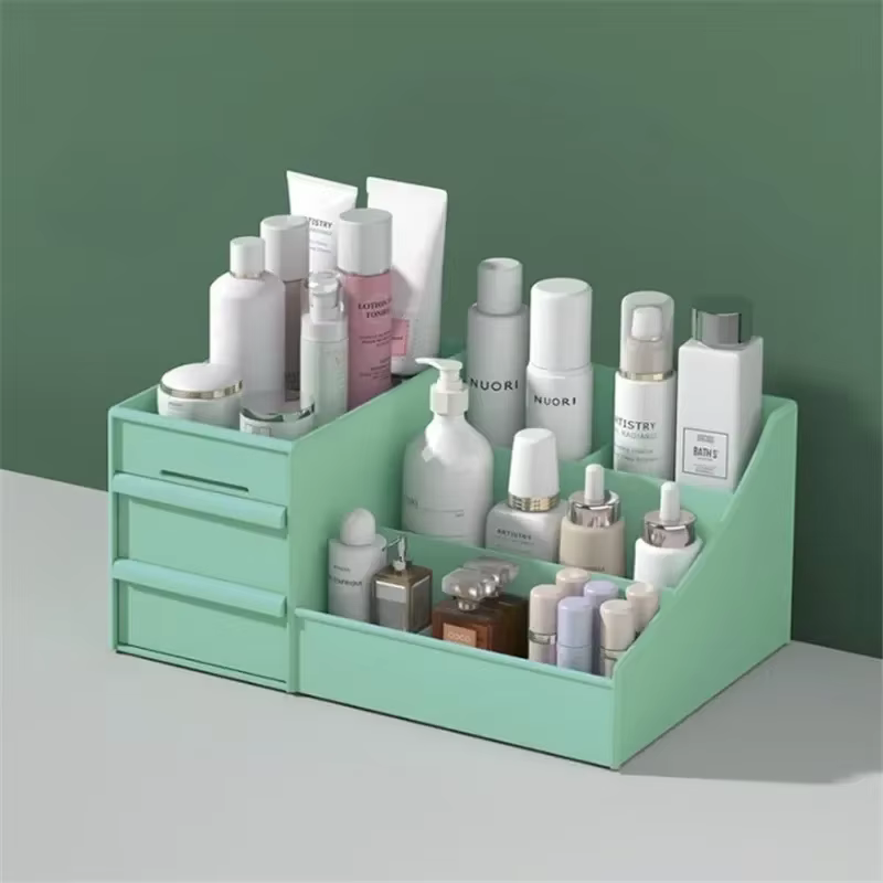 Tiroir en plastique, boîte de rangement de maquillage, étagère de finition pour dortoir, cosmétiques