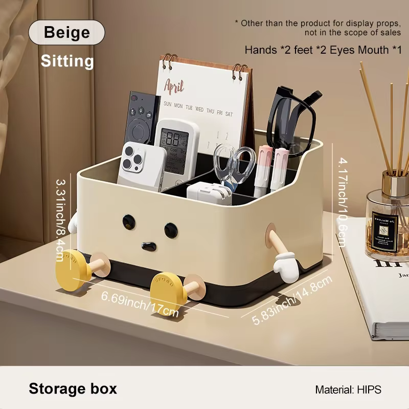 Boîte de rangement de bureau UFORU, boîte de tri pour télécommandes et objets divers, organisateur d