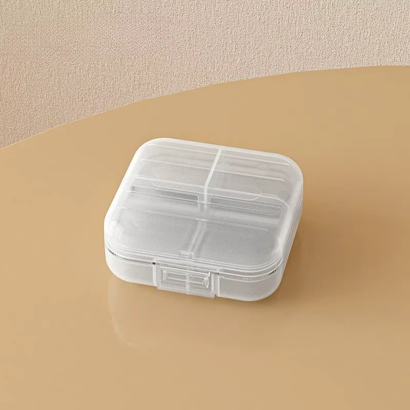 Boîte à médicaments portable mini, doublement scellée, pour 7 jours, avec compartiments à clipser
