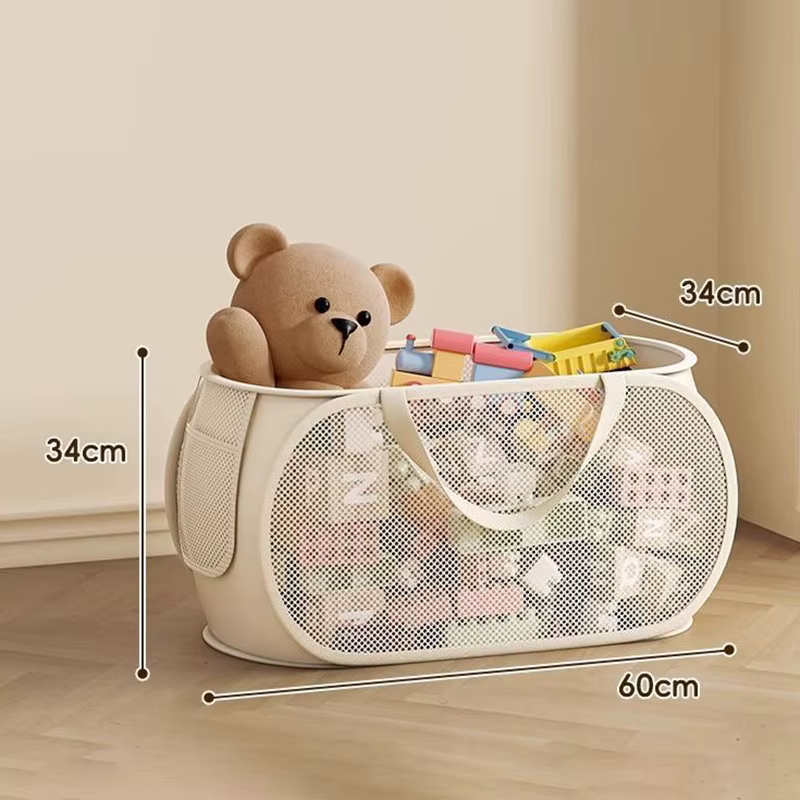 Panier de rangement pour jouets, grande capacité, pliable et portable, pour jouets en peluche et bri