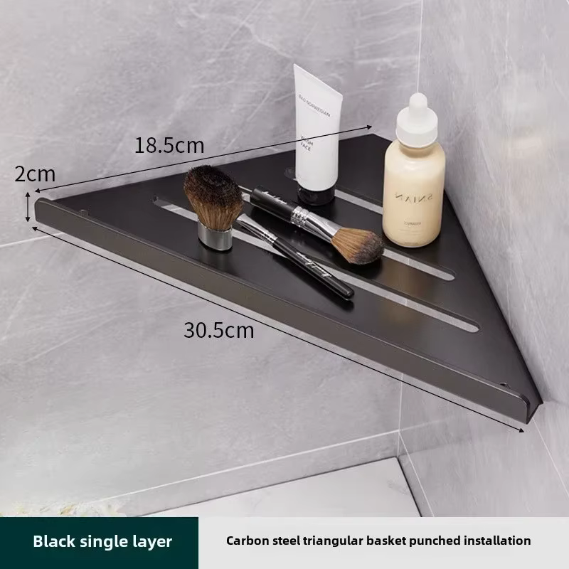 Étagères de salle de bain étagère de vidange triangulaire sans perçage étagère d'angle murale suppor