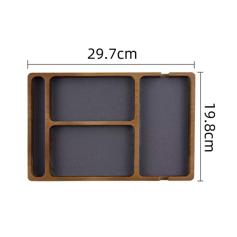 Boîte de rangement de bureau en bois avec compartiments, boîte de rangement pour lunettes de bureau 