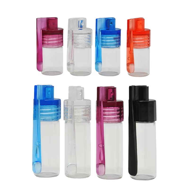 Boîte de rangement Portable 36MM 51MM, conteneur de bouteille, flacon en verre avec cuillère, étui à