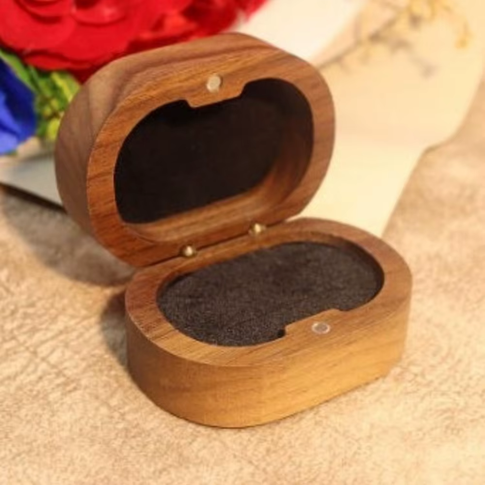 Proposition fiançailles jour de mariage bagues boîte en bois Simple porte-anneau boîte de rangement 