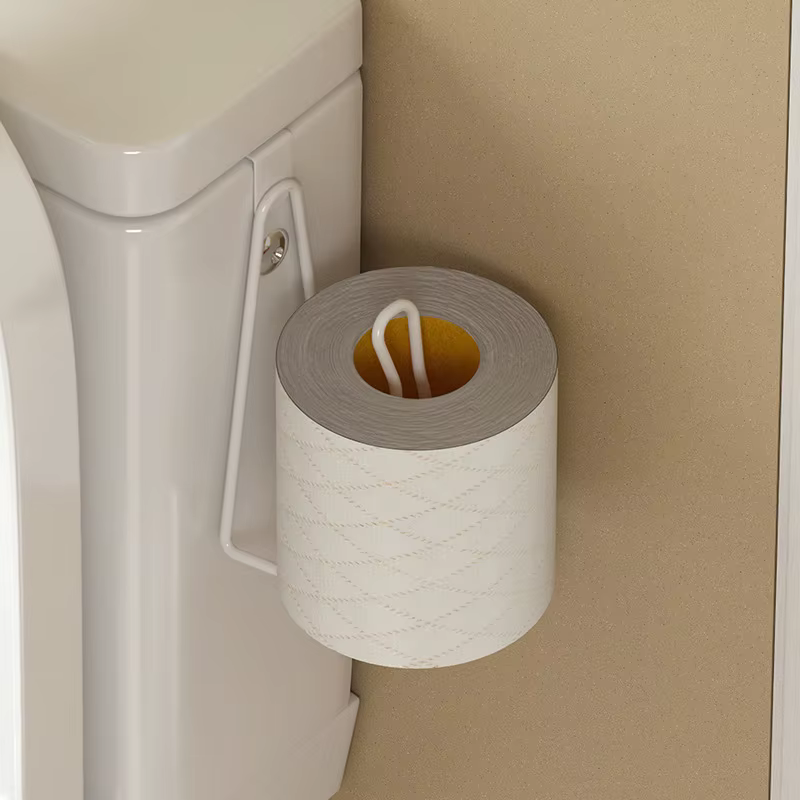 Porte-papier toilette mural en acier inoxydable sans perçage, gain de place, accessoires de toilette