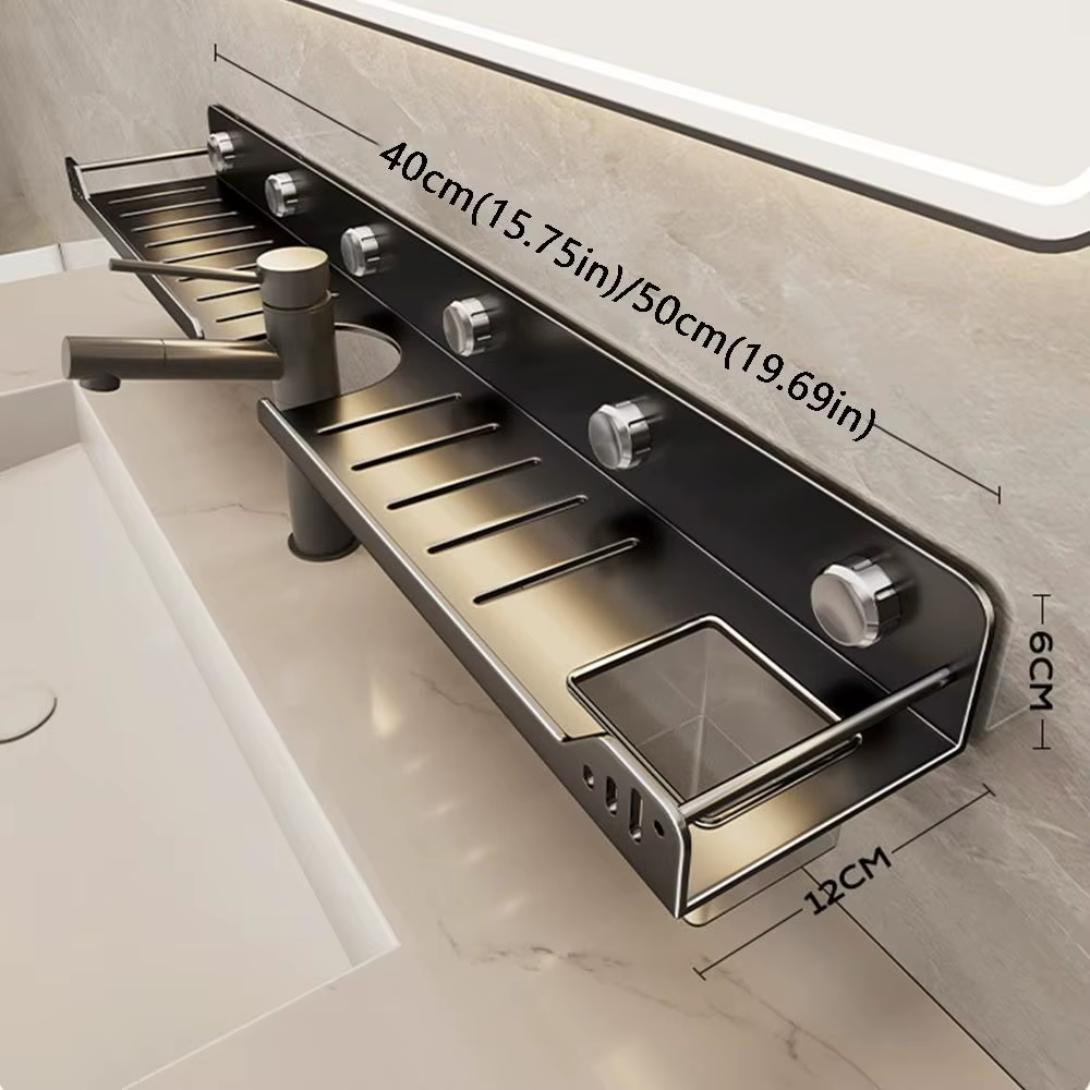 Étagères de salle de bain à ventouse, fixation murale sans perçage, support de rangement en U, antir