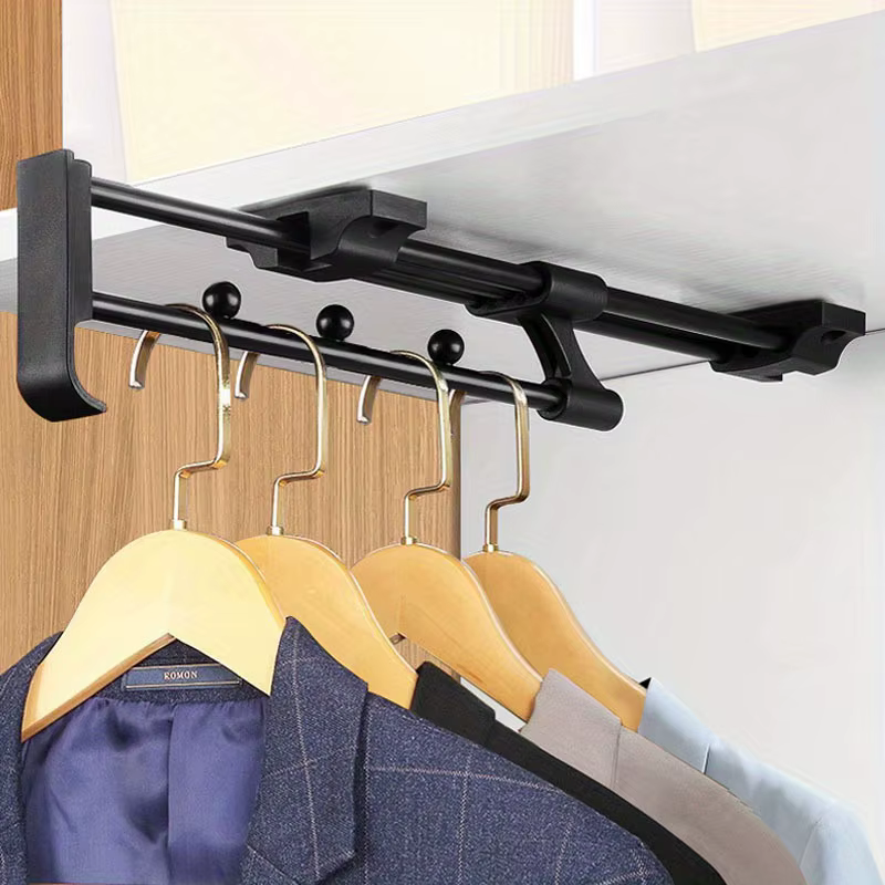 1 pièce Tringle de penderie rétractable et extractible pour vêtements, serviettes et manteaux, organ