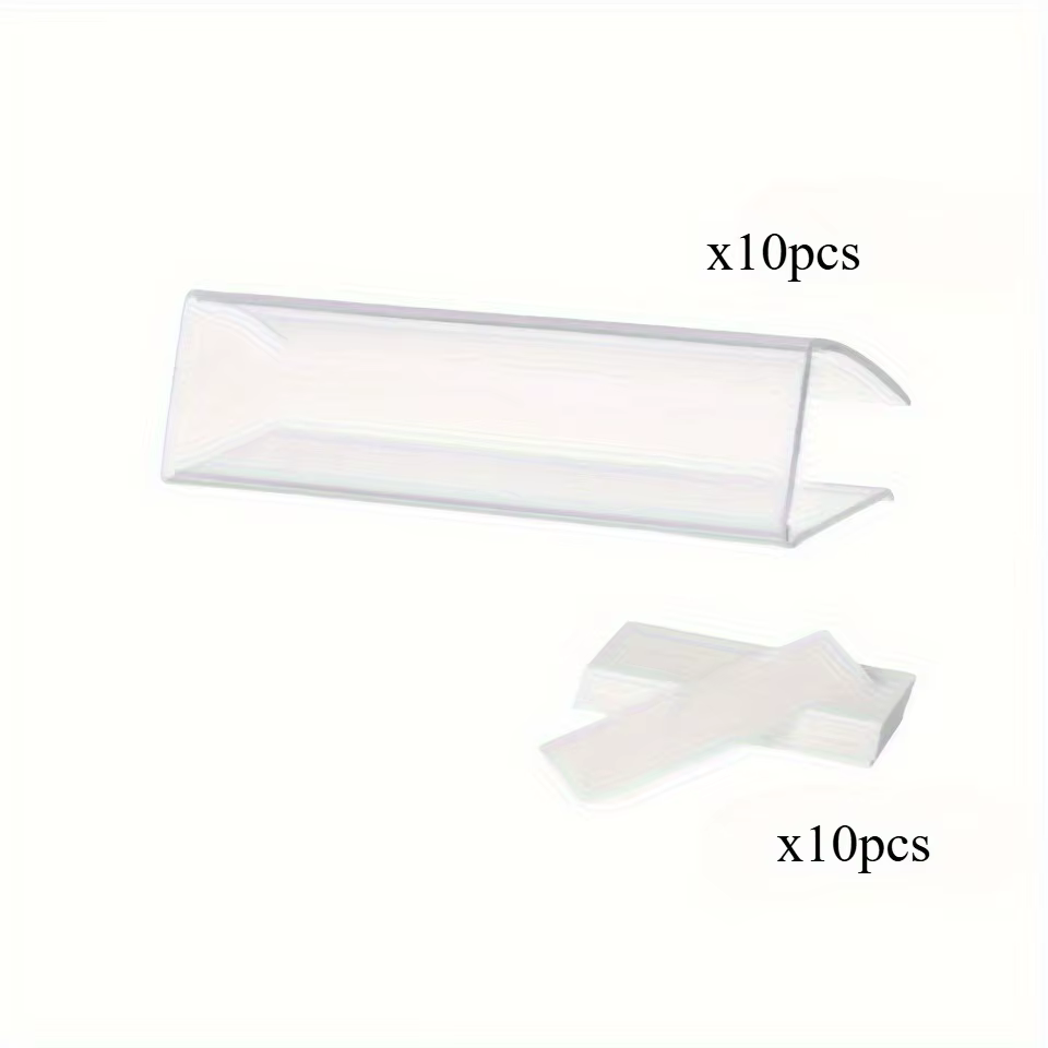 Clips d'étagère durables en PVC pour étiquettes et présentoirs - Supports transparents pour étiquett