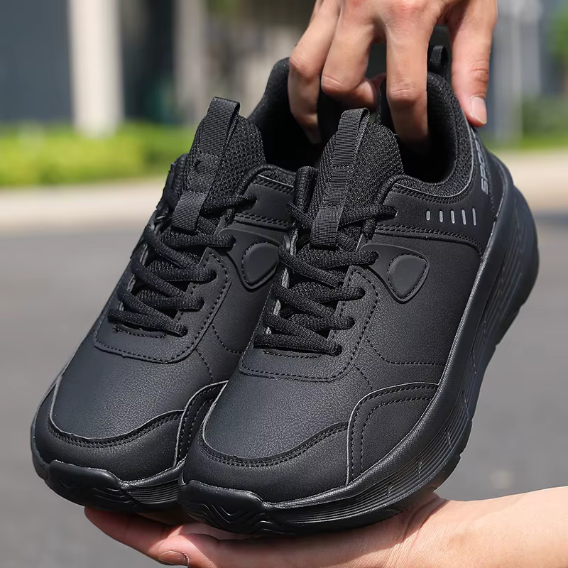 Chaussures de sport décontractées pour hommes, entièrement noires, respirantes, avec semelle intérie