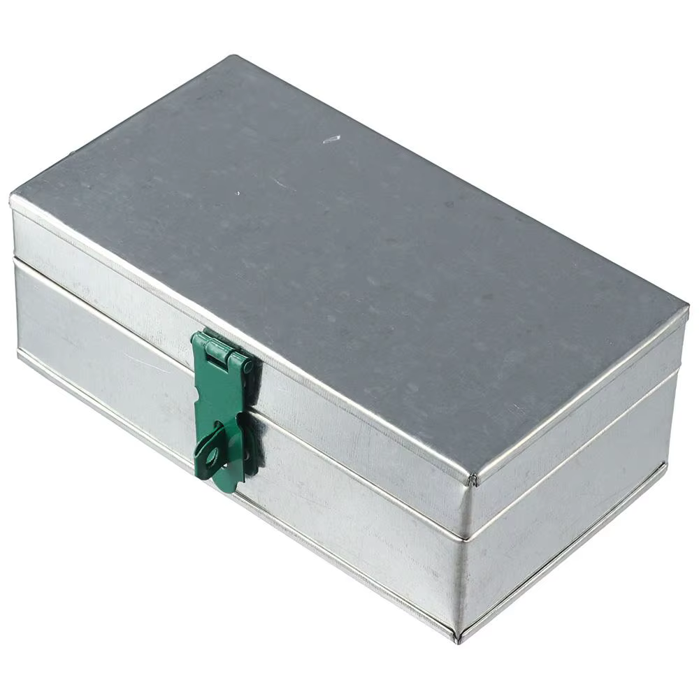 Boîte à documents rectangulaire en métal, boîte de rangement pratique arrangen argent