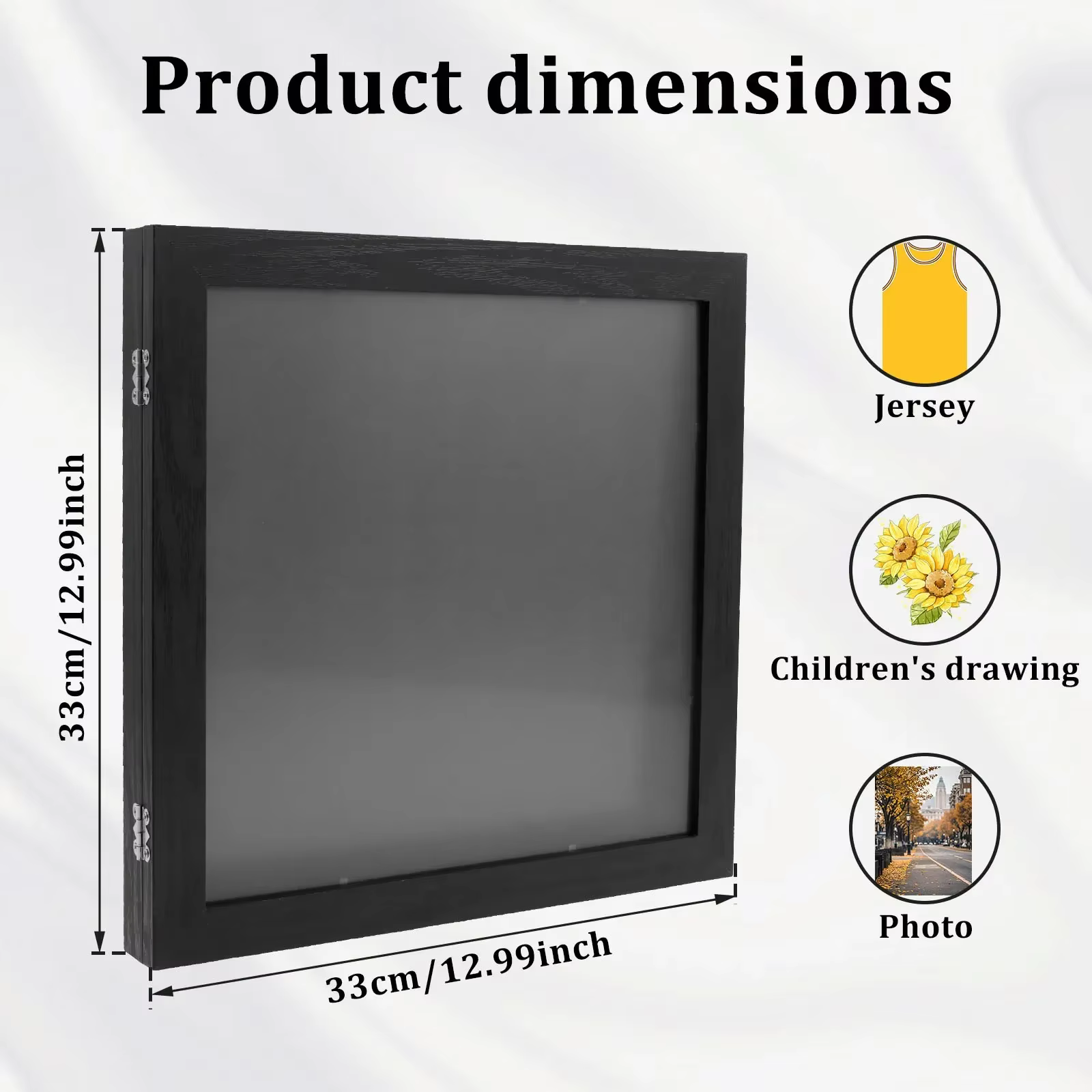 Cadre de présentation mural multifonctionnel pour maillots en bois, boîte de rangement pour t-shirts