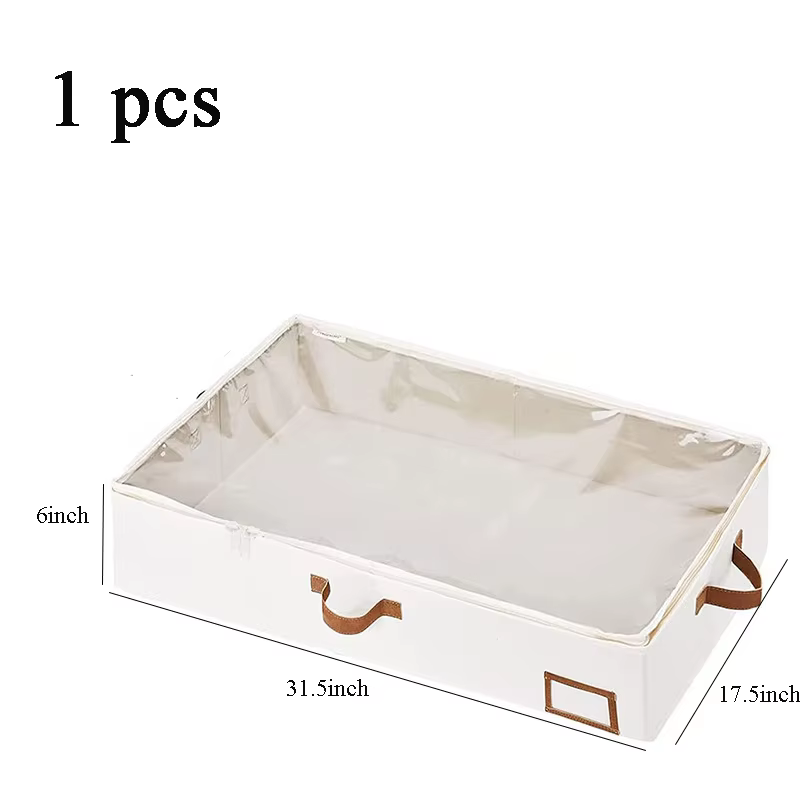 Boîte de rangement pliable sous le lit pour vêtements, structure robuste, tissu ultra optique, évalu