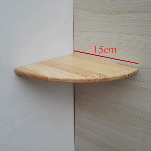 Étagère d'angle flottante en bois de chêne massif 15-30cm, présentoir de rangement pour plantes Phot