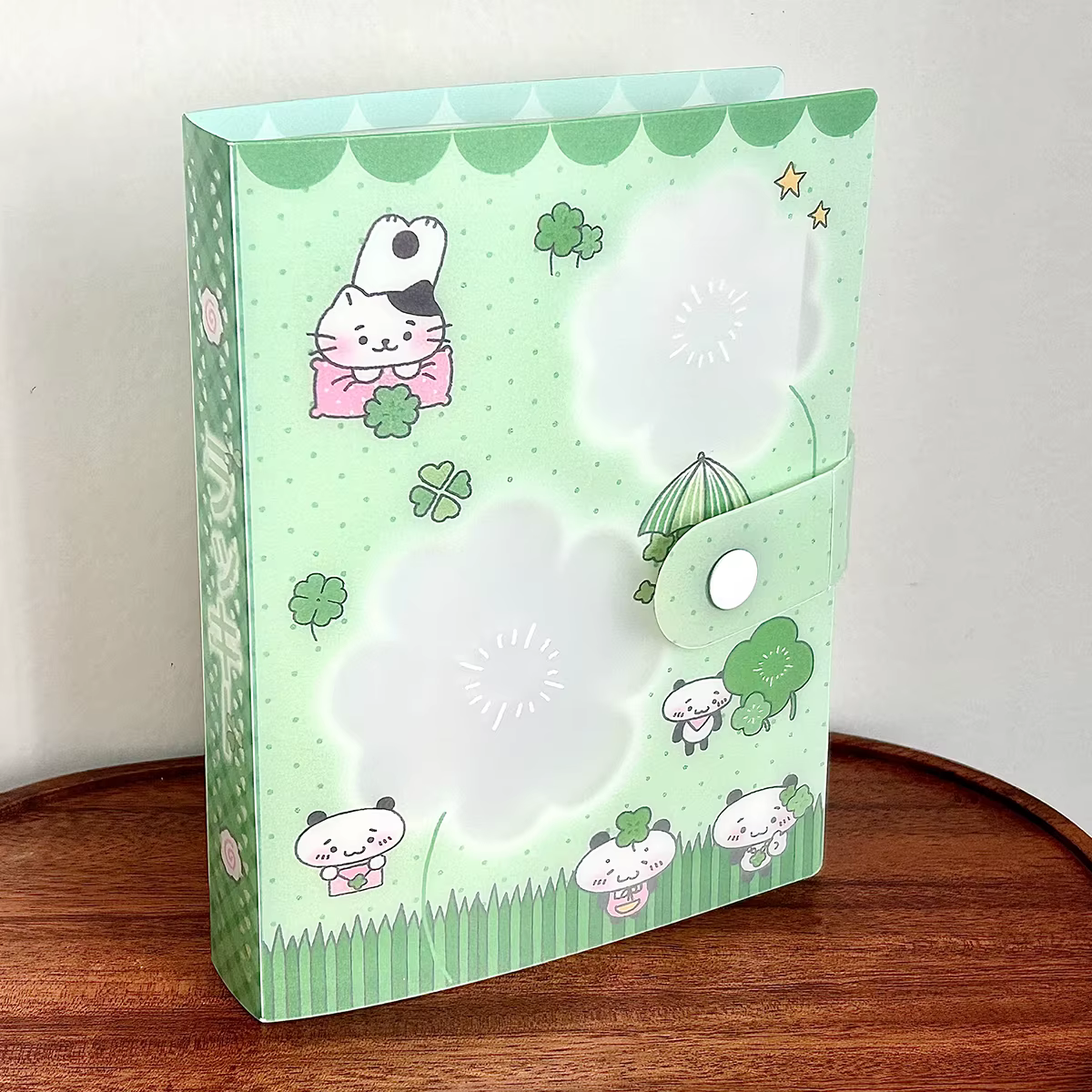 WAKAWAKA A6 classeur de rangement Kawaii organisateur de documents avec motif trèfle Vintage Showa S