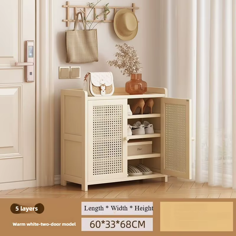 Armoire à chaussures multicouche de grande capacité, armoire de rangement d'entrée anti-poussière et