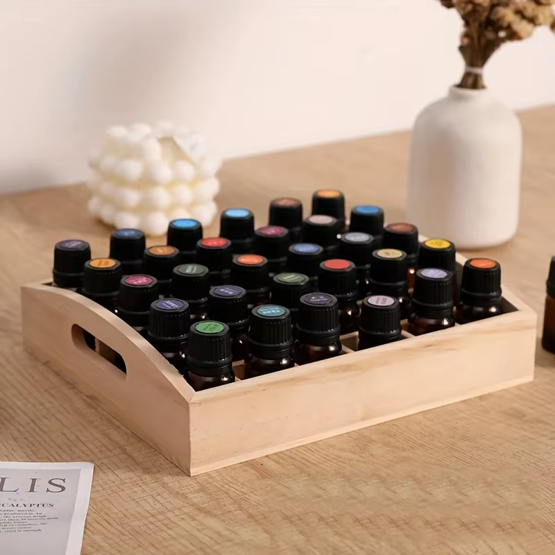 Boîte de stockage d'huiles essentielles, 30 cellules, boîte de stockage enrichie, petite boîte en bo