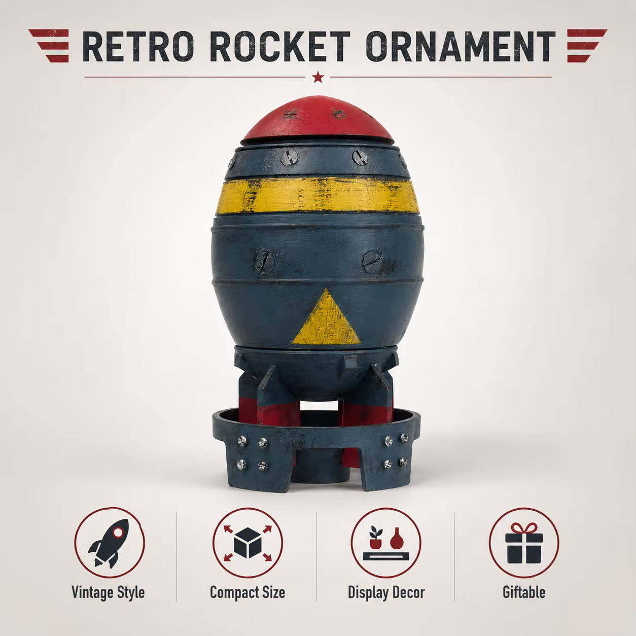 Boîte de rangement en résine en forme de bombe, inspirée des radiations rétro, mini-conteneur décora