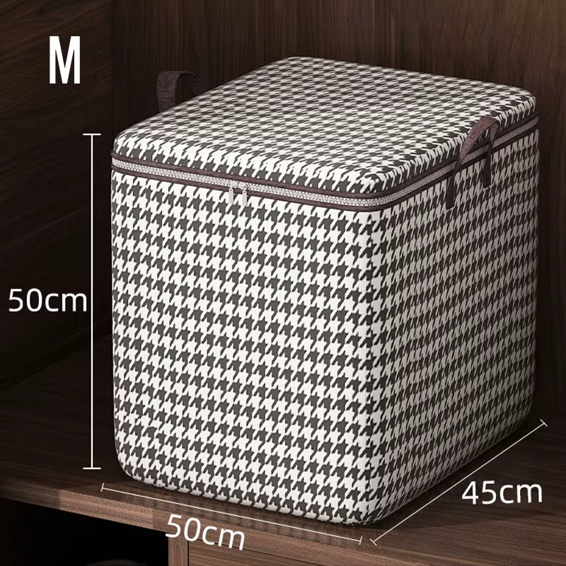 Boîte de rangement à carreaux extra-large, sac de rangement pour couverture, conteneur avec poignée,