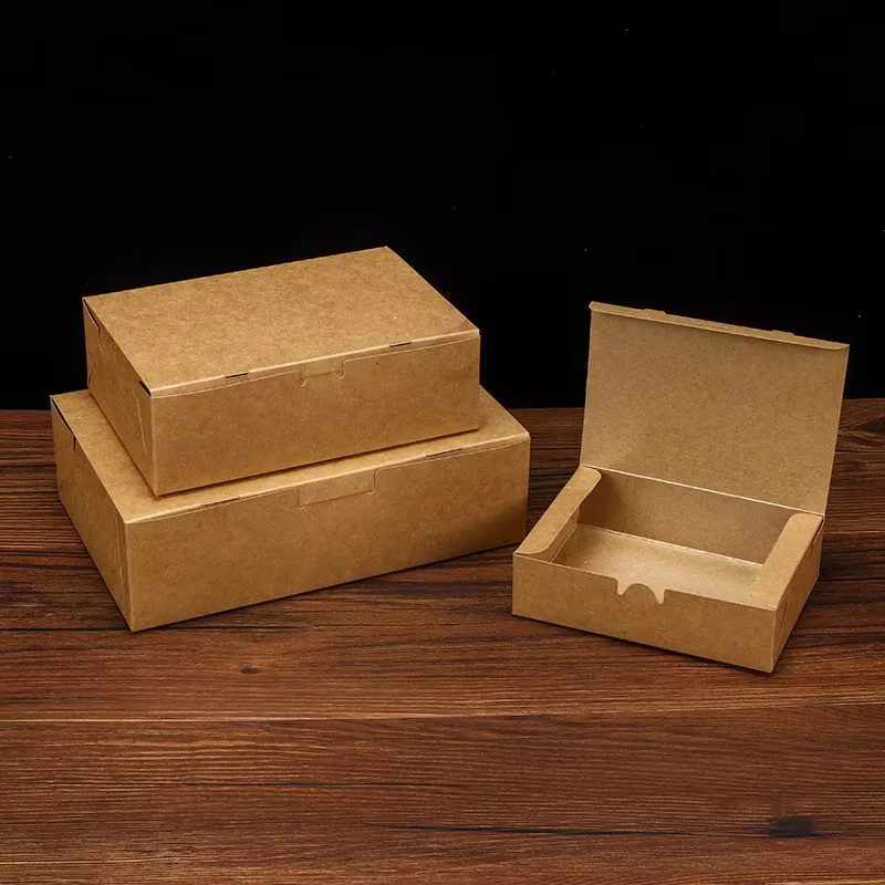 Boîte à lunch en papier kraft, préparation de repas de poulet, beaucoup de nourriture, boîtes à empo