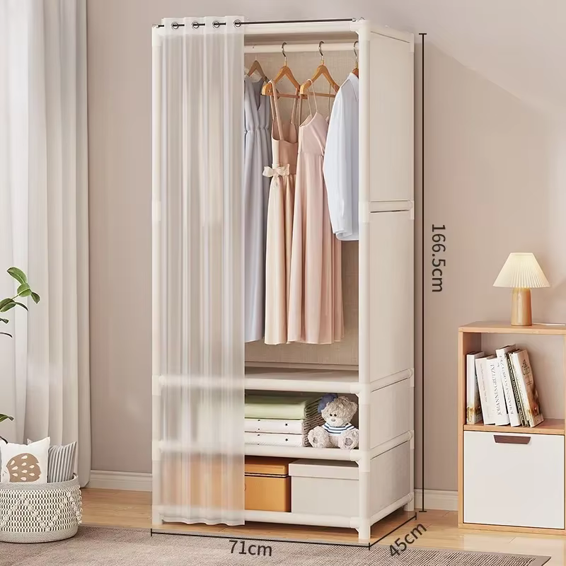 Armoire Pliable Durable Anti-Poussière Grande Capacité, Rangement Facile à Monter pour Chambre et Do