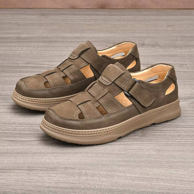 Chaussures pour hommes en cuir de vachette, chaussures de travail, toutes en cuir véritable souple, 